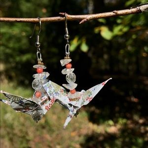 Origami crystal earrings